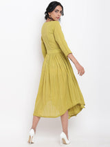 Cotton Overlap Flare Dress - trueBrowns