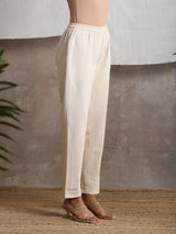 Beige Pure Cotton Pant - trueBrowns